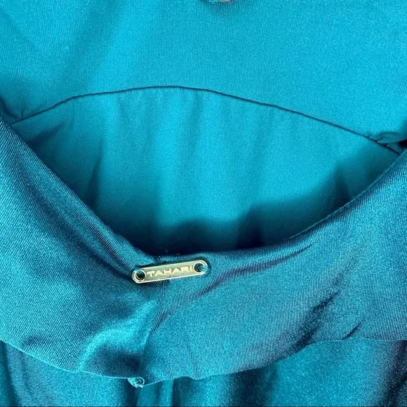 Tahari peacock teal ruffle one piece bikini small - Picture 5 of 10